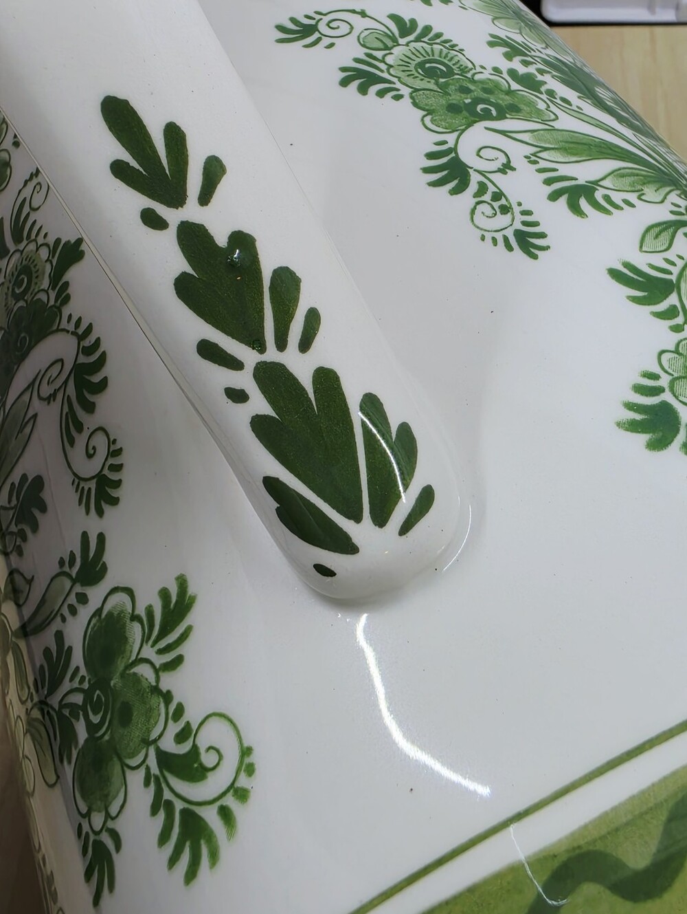 Holland Delft Green Floral Heineken Stein with Handle Vintage Large Stamped - Picture 8 of 15